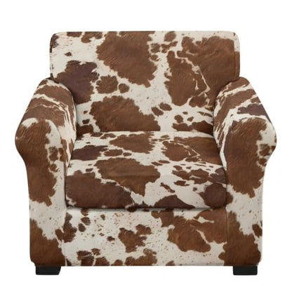 Light Cowhide Print Chair and a Half Cover with Elastic Fit - Sofa Protector
