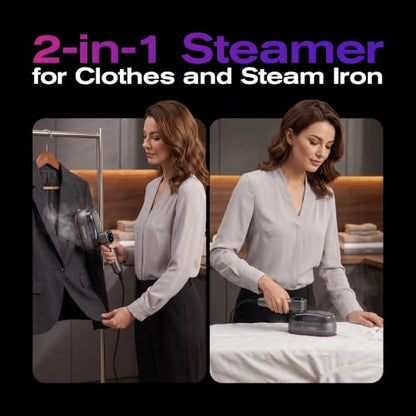 Elite Handheld Garment Steamer & Iron 2-in-1 Travel Clothing Steamer