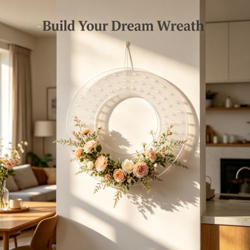 Acrylic Wreath Base 10 Inch Perforated Ring for Floral & Decor Style A