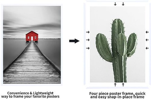 ELSKER&HOME 18x24 Poster Frame 3 Pack, White Picture Frame for Horizontal or Vertical Wall Mounting, Sturdy and Scratch-proof