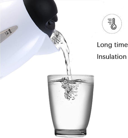 Portable Electric Travel Kettle, 12V Car Water Heater, 1000ml Capacity, White and Gray