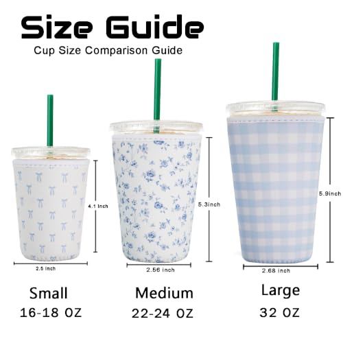 Reusable Insulated Coffee Cup Sleeves 3-Pack - Cottage Charm Variation