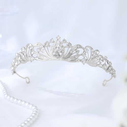 Silver Tiara for Women Bride Princess Crown - Medium Variation
