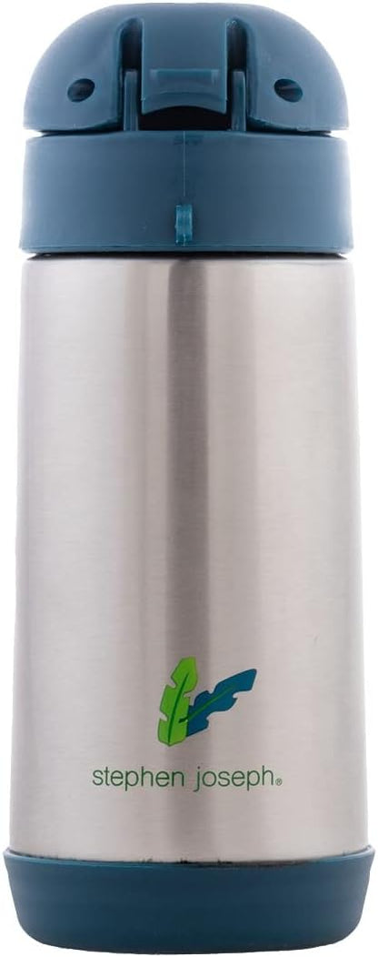 Stephen Joseph Insulated Water Bottle - Double Wall Stainless Steel, BPA-Free, 11.8 Oz, Zoo Design