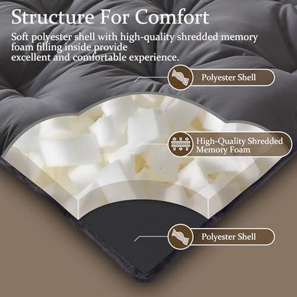 Japanese Futon Mattress Foldable Memory Foam Bed Pad - Twin Grey