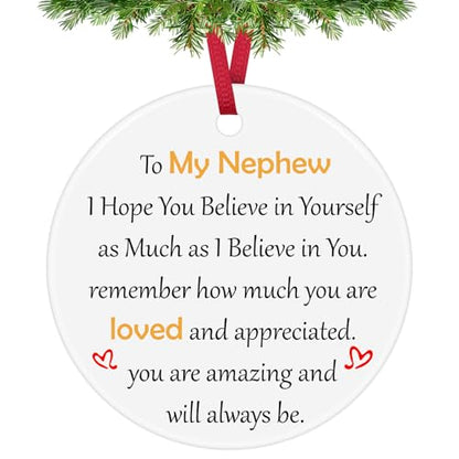 Inspirational Nephew Christmas Ornament - Motivational Gift from Uncle or Aunt