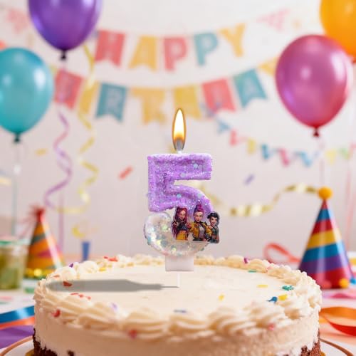 Birthday Number 5 Candles - Cute Cake Decoration for Party, Korea Pop Theme