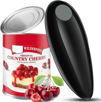 Electric Can Opener, Handheld Automatic Smooth Edge Kitchen Gadget - Black