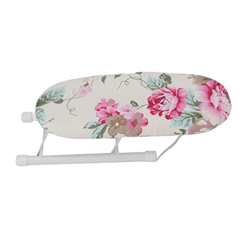 Ymiko Portable Folding Mini Ironing Board with Peony Flower Design, Travel Size