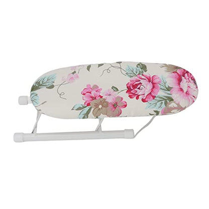 Ymiko Portable Folding Mini Ironing Board with Peony Flower Design, Travel Size