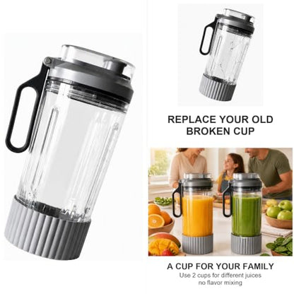Gray 22oz Replacement Cup with Lid & Silicone Sleeve for Ninja Blast Max BC251