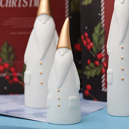 Santa Claus Figurine Christmas Reindeer Table Decor Set - 3 Pieces with Gift Box