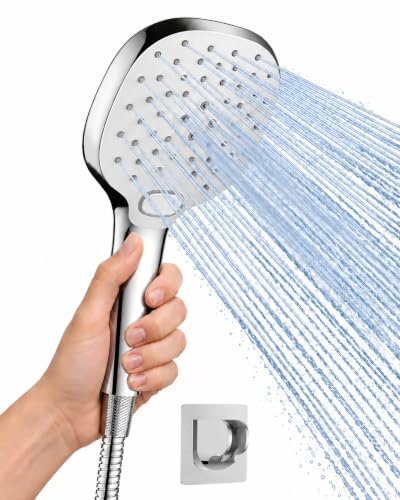High Pressure Handheld Shower Head with Long Hose and 3 Water Flow Modes