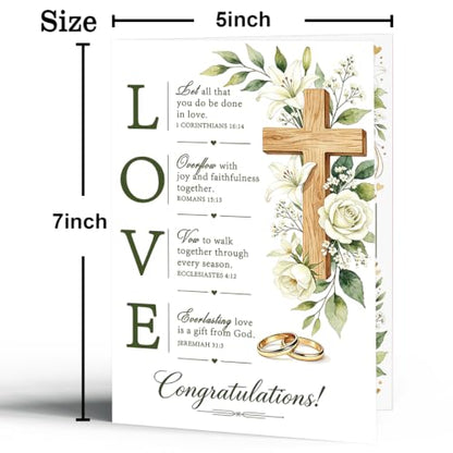 Christian Wedding Card for Couple Religious Blessings ZC-059 - Elegant Faith-Inspired Gift