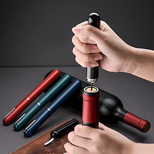 Wine Bottle Opener, IPEROT Air Pressure Wine Corkscrew With Cutting Wine Bottle Foil Knife, Effortlessly Open Wine Bottles Without Damaging Corks, Easy-to-Use(Black)
