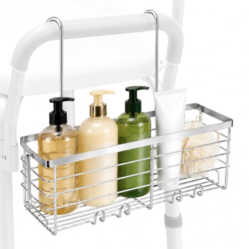 Hanging Shower Caddy for Seniors & Mobility Impaired - Bathroom Storage Rack with Hooks