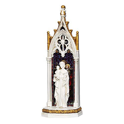 11.75 Inch LED St. Joseph and Child Cathedral Window Figurine Religious Decor