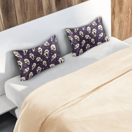 Halloween Ghost Satin Pillowcase - Standard 20x26 Inch Silky Body Pillow Cover