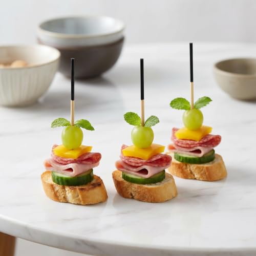 200 Pcs Bamboo Cocktail Picks - Long 4.7 Inch Food Skewers for Appetizers & Decor