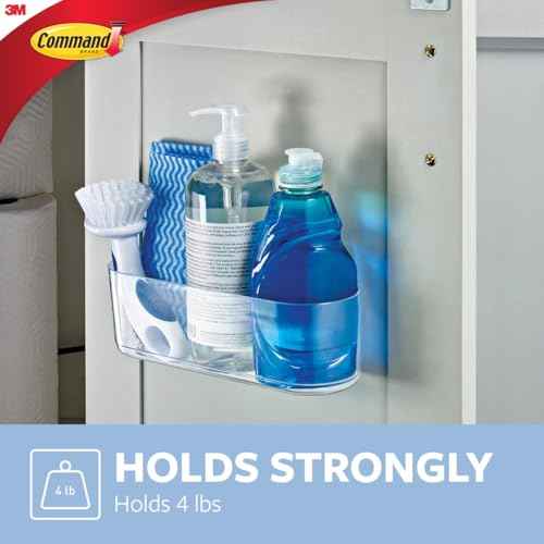 Command Large Caddy, Holds up to 4 lb, 8.6" x 3.1" x 3", 1 Caddy with 4 Command Strips, Damage Free Organization Wall Mount to Cabinet, Kitchen, Pantry, Closet, or Under Sink