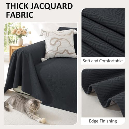 Waterproof Couch Cover for Dogs - Dark Gray, 78 x 91 Inches, Scratch Resistant