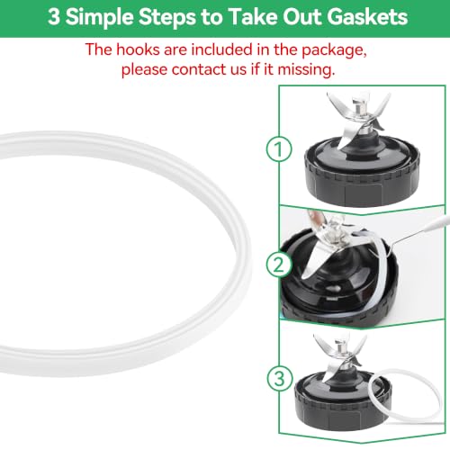 3 Pack Silicone Gaskets Replacement Seal Rings for Ninja Blender 3.23in - Fits 16oz Cups