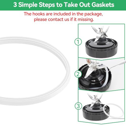 3 Pack Silicone Gaskets Replacement Seal Rings for Ninja Blender 3.23in - Fits 16oz Cups
