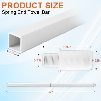 24 Inch Towel Bar Replacement Rod for Vintage Bathroom - No Drill, Rustproof PVC