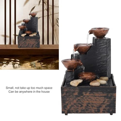 Mini USB Water Fountain with LED Light for Desktop & Bedroom Decor