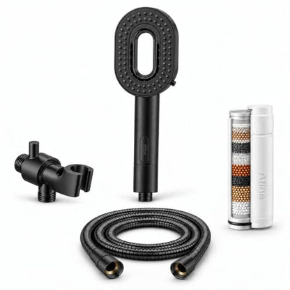 Afina Filtered Handheld Shower Head 2 Modes High Pressure Matte Black