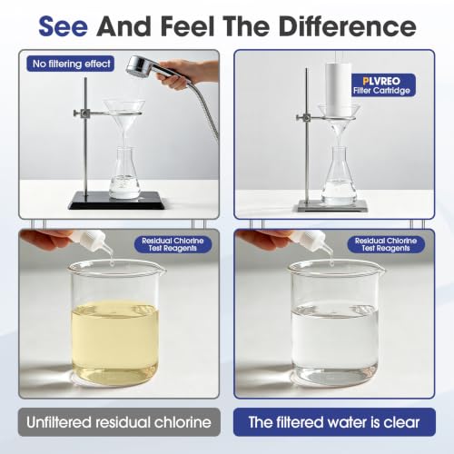 Filtered Shower Head High Pressure Handheld Chrome - Hard Water Filtered Shower Head with 3 Modes