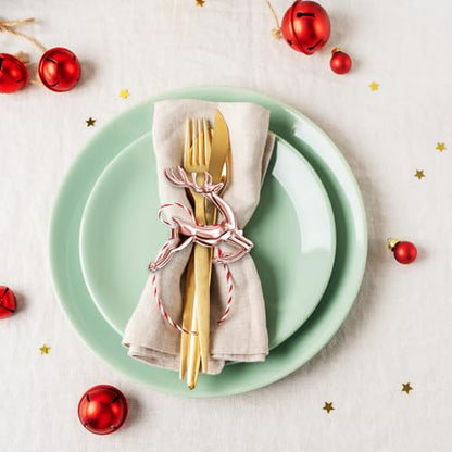 Rose Gold Reindeer Napkin Rings Set of 8 for Christmas Table Decor - Elegant Holiday Party Supplies