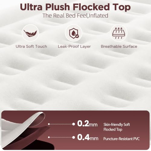 Queen Air Mattress with Built-In Pump, Leakproof, 180°C Heat Seal - Queen (U.S. Standard)