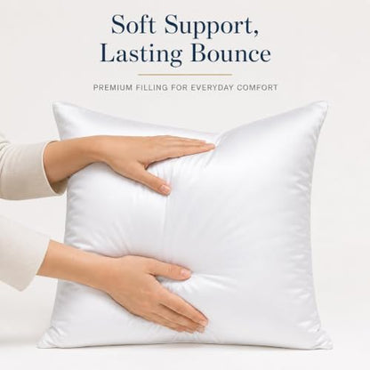18x18 Pillow Insert - Premium Polyester Square Cushion Filler for Sofa Couch