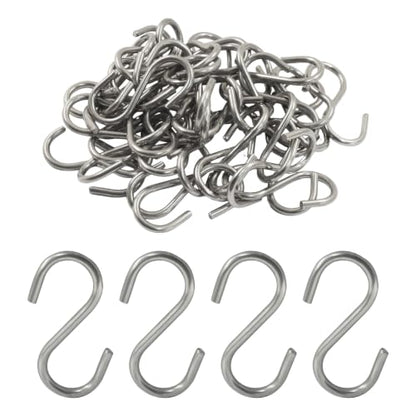 48 Pack Stainless Steel S Hooks - Silver, 1.2 Inch for Organizing & Hanging