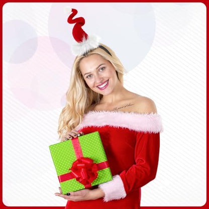 Swirly Red Hat Headband Adult Costume Accessory for Christmas