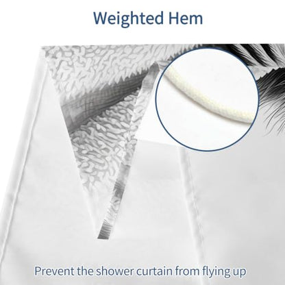 Funny Raccoon Shower Curtain with Hooks - 72x72 Inch Waterproof Polyester