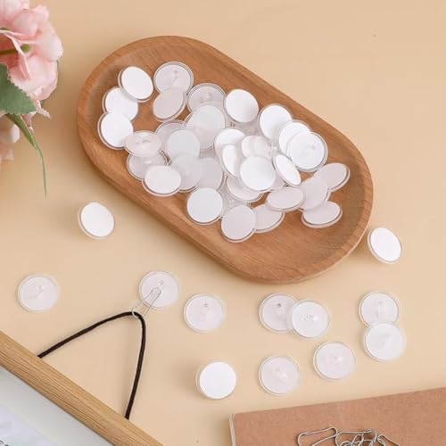 50 Pack Adhesive Ceiling Hooks for Lightweight Hanging - Transparent