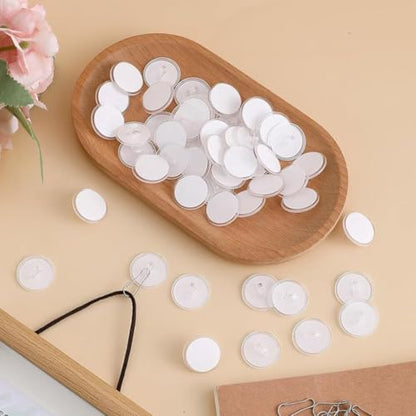 50 Pack Adhesive Ceiling Hooks for Lightweight Hanging - Transparent
