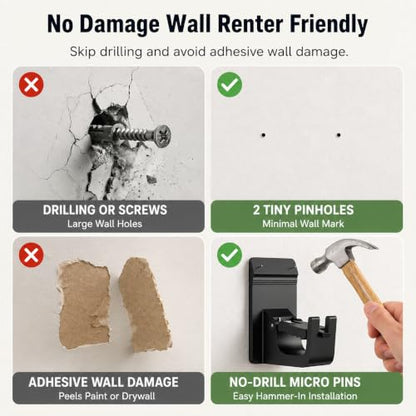 Damage-Free Heavy Duty Curtain Rod Brackets - Supports Up to 30 lb