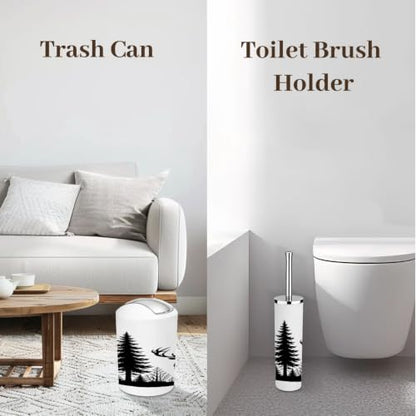 6-Piece Bathroom Accessory Set with Trash Can and Dispensers