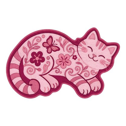 Pink Cat Bath Mat - Absorbent Rug for Bathroom, 19.7 x 31.5 Inches