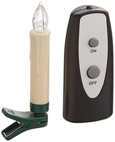 LED Clip-On Faux Wax Drip Taper Candles Set with Remote Control - Battery Operated
