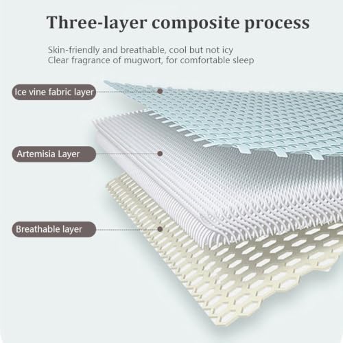Blue Foldable Cooling Sleeping Mat with Pillowcase - 120x195cm Ice Silk Bed Pad