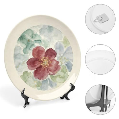 Bone China Decorative Plate 10 Inch Wall Art - Watercolor Flowers Style 10