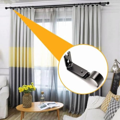 Adjustable Wall Mount Curtain Rod Brackets Black - Pack of 3