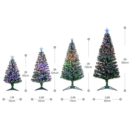 4FT Fiber Optic Green Christmas Tree with Stand Pre-lit Top Star Indoor Holiday Decoration - Variation of THIS listing