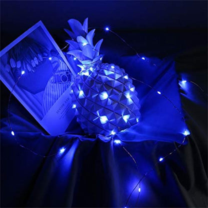 Mini Fairy Lights with Timer Function - Blue Dewdrop LED String Lights, 10 Feet, 30 LEDs, Indoor Holiday Decor Variation 1