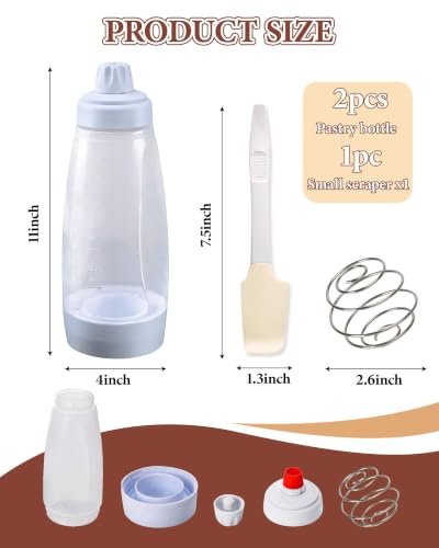 Large 1000ml Pancake Batter Dispenser Bottle for Waffles Crepes & Baking