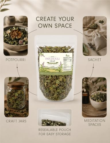 Dried Patchouli Leaves for Rituals Potpourri and Crafts 1 oz - Natural Aromatic Herb